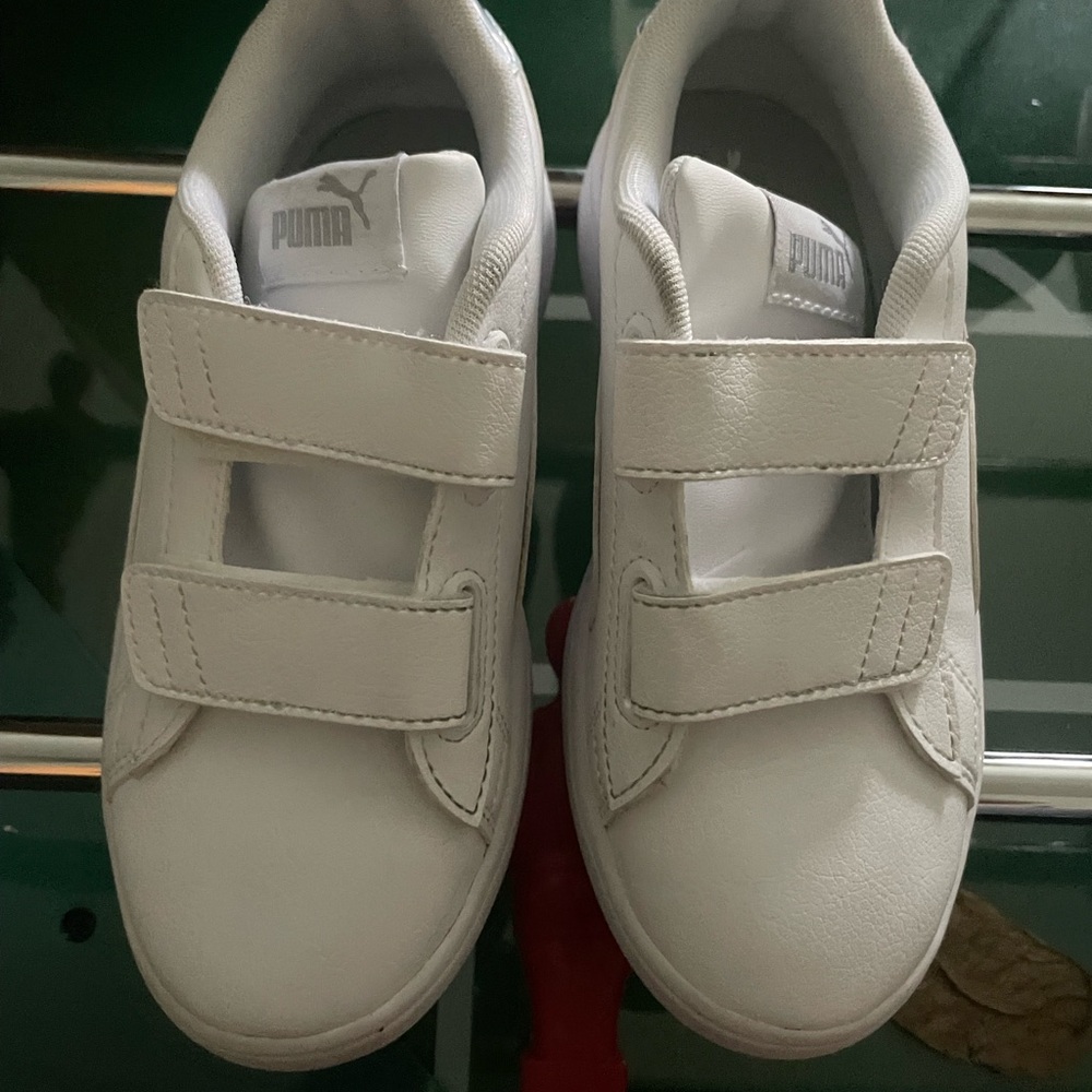 Puma White Minimalist Velcro Sneakers